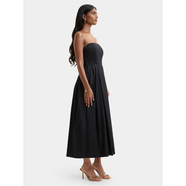 Bouji Black Solid/Plain Iris Midi Dress