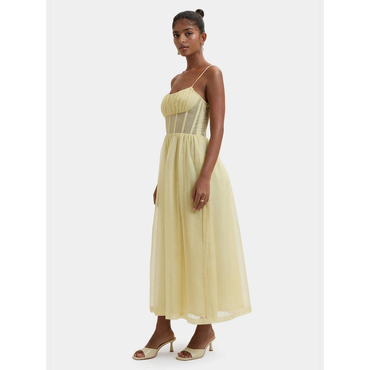 Bouji Cream Solid/Plain Eva Corset Dress