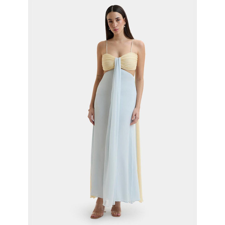 Bouji Blue Solid/Plain Dune Dual Tone Maxi Dress