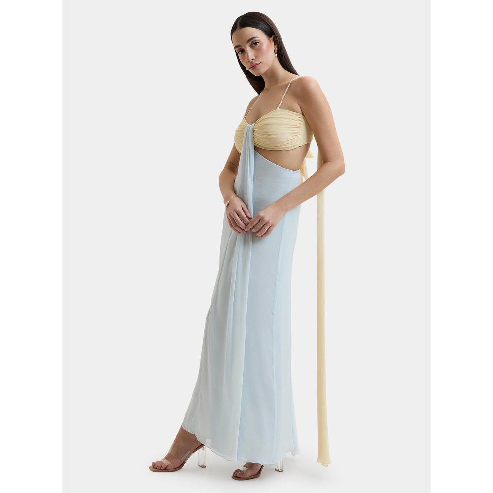 Bouji Blue Solid/Plain Dune Dual Tone Maxi Dress