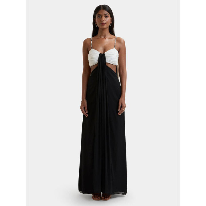 Bouji Black Solid/Plain Dune Dual Tone Maxi Dress