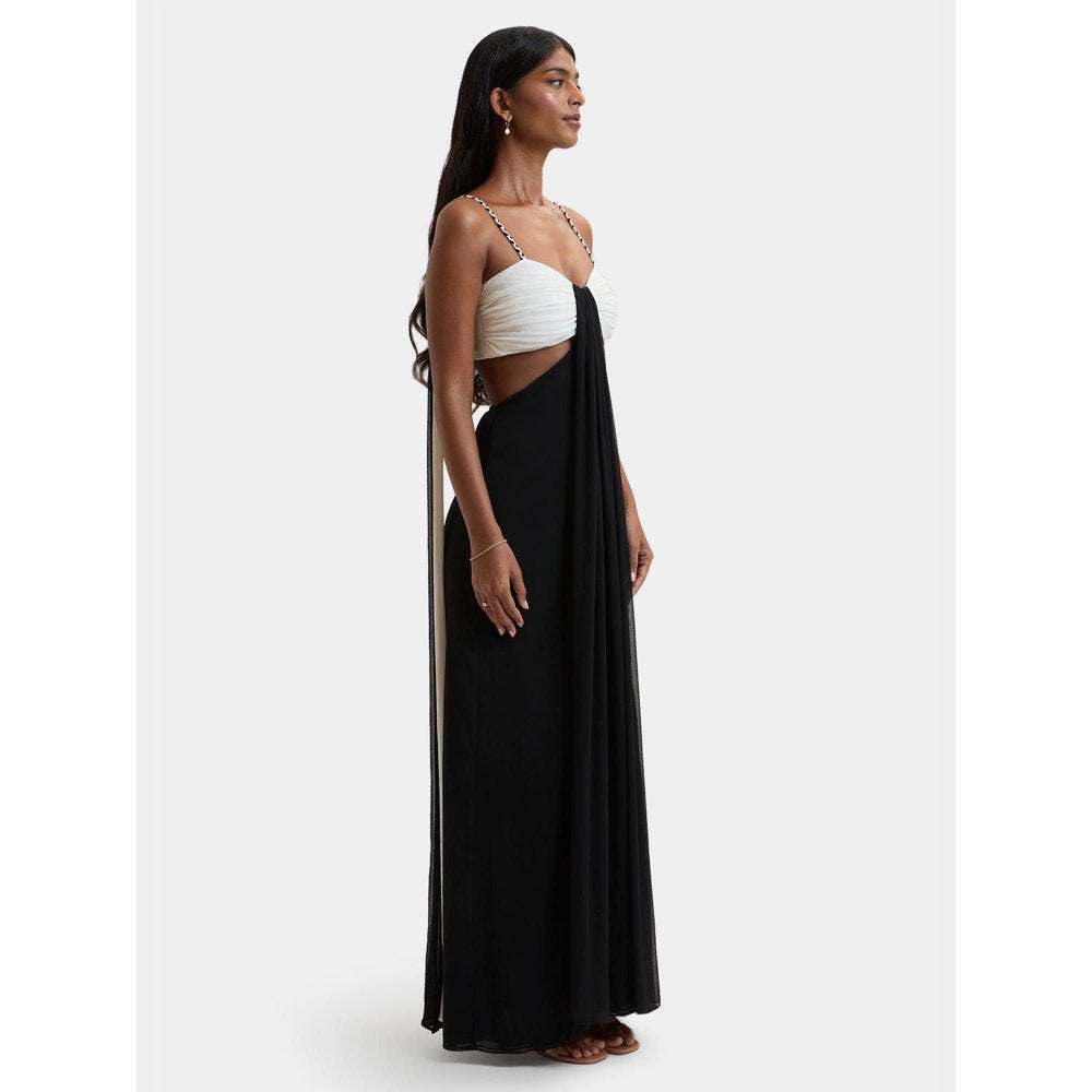 Bouji Black Solid/Plain Dune Dual Tone Maxi Dress