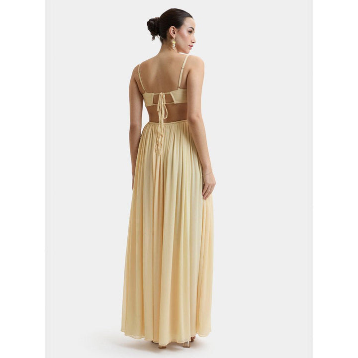 Bouji Cream Pleated Morgana Pleated Bustier Top