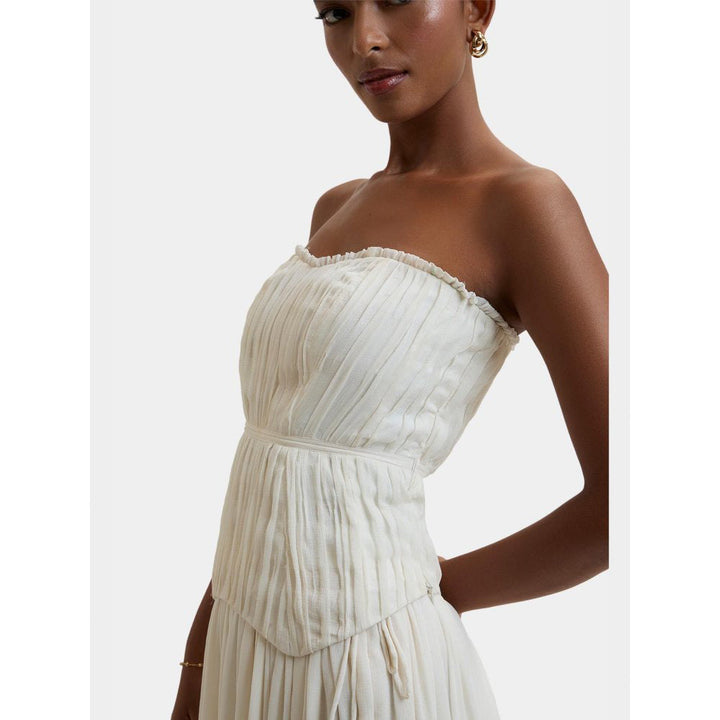 Bouji White Pleated Jasmine Corset Top