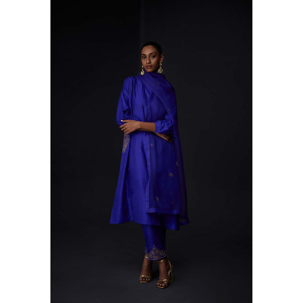 BRIH Persian Blue Embroidered Dupatta