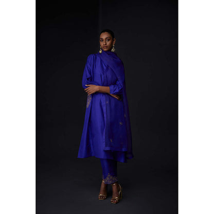 BRIH Persian Blue Embroidered Dupatta