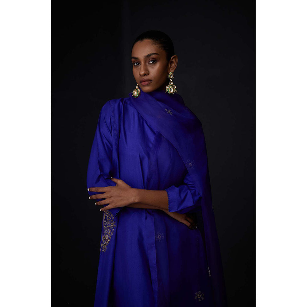 BRIH Persian Blue Embroidered Dupatta