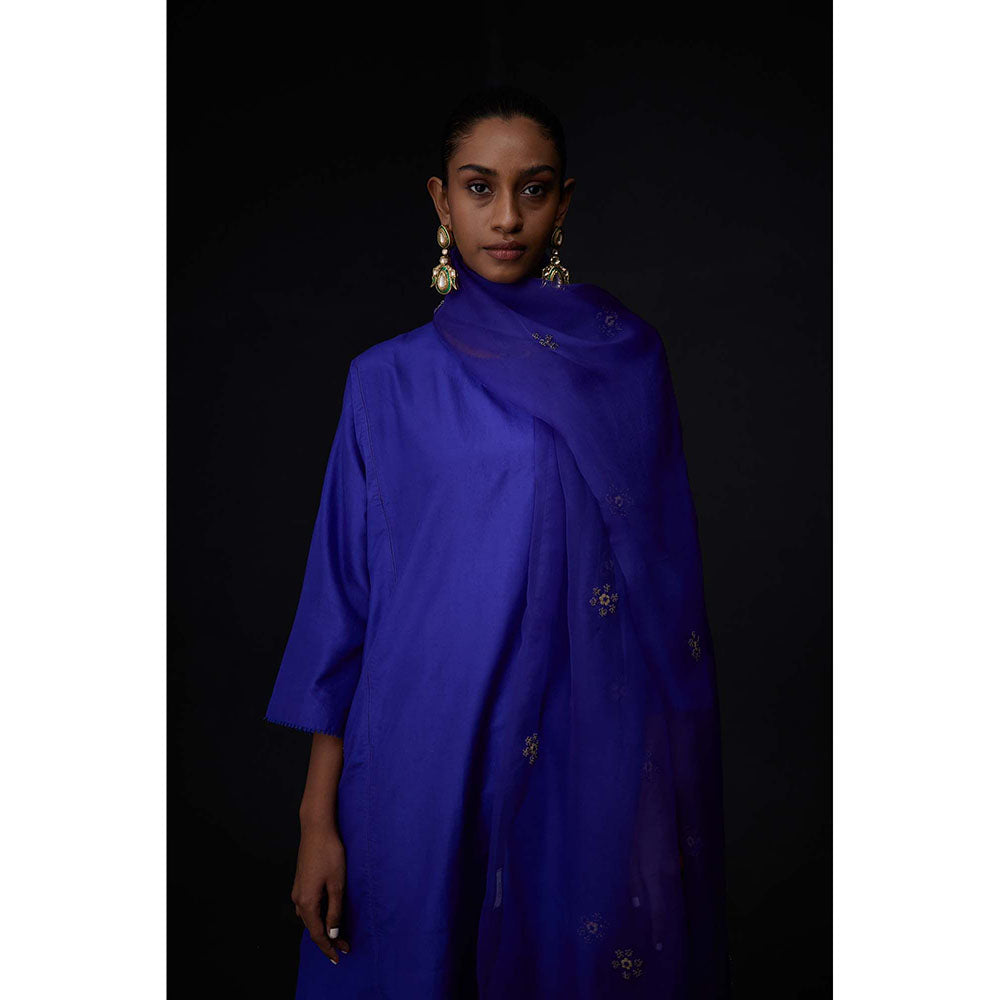 BRIH Persian Blue Embroidered Dupatta