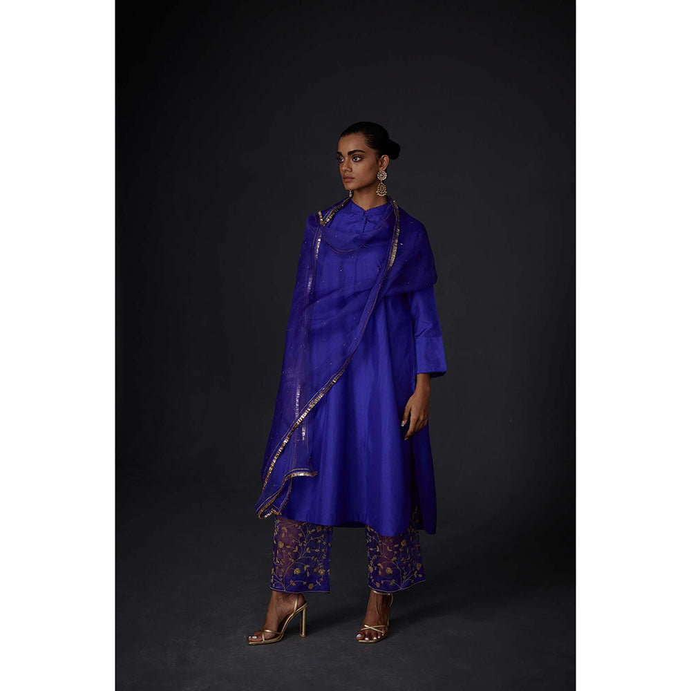 BRIH Persian Blue Embroidered Dupatta