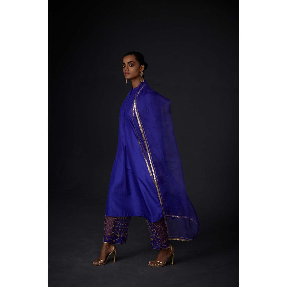 BRIH Persian Blue Embroidered Dupatta