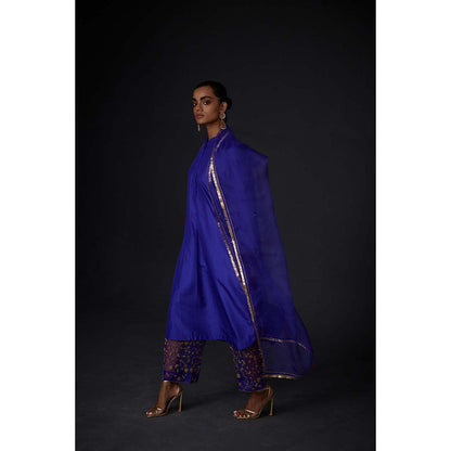 BRIH Persian Blue Embroidered Dupatta