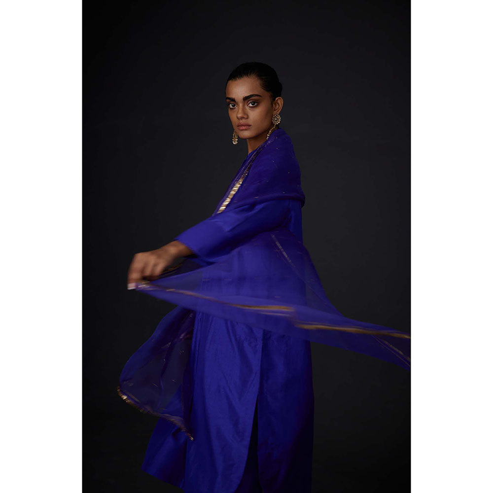 BRIH Persian Blue Embroidered Dupatta