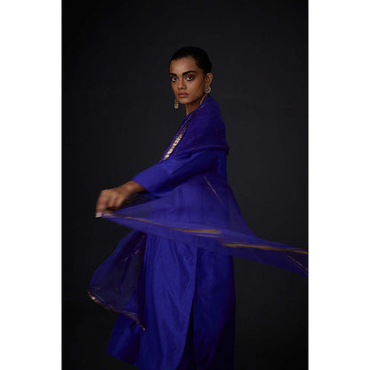 BRIH Persian Blue Embroidered Dupatta