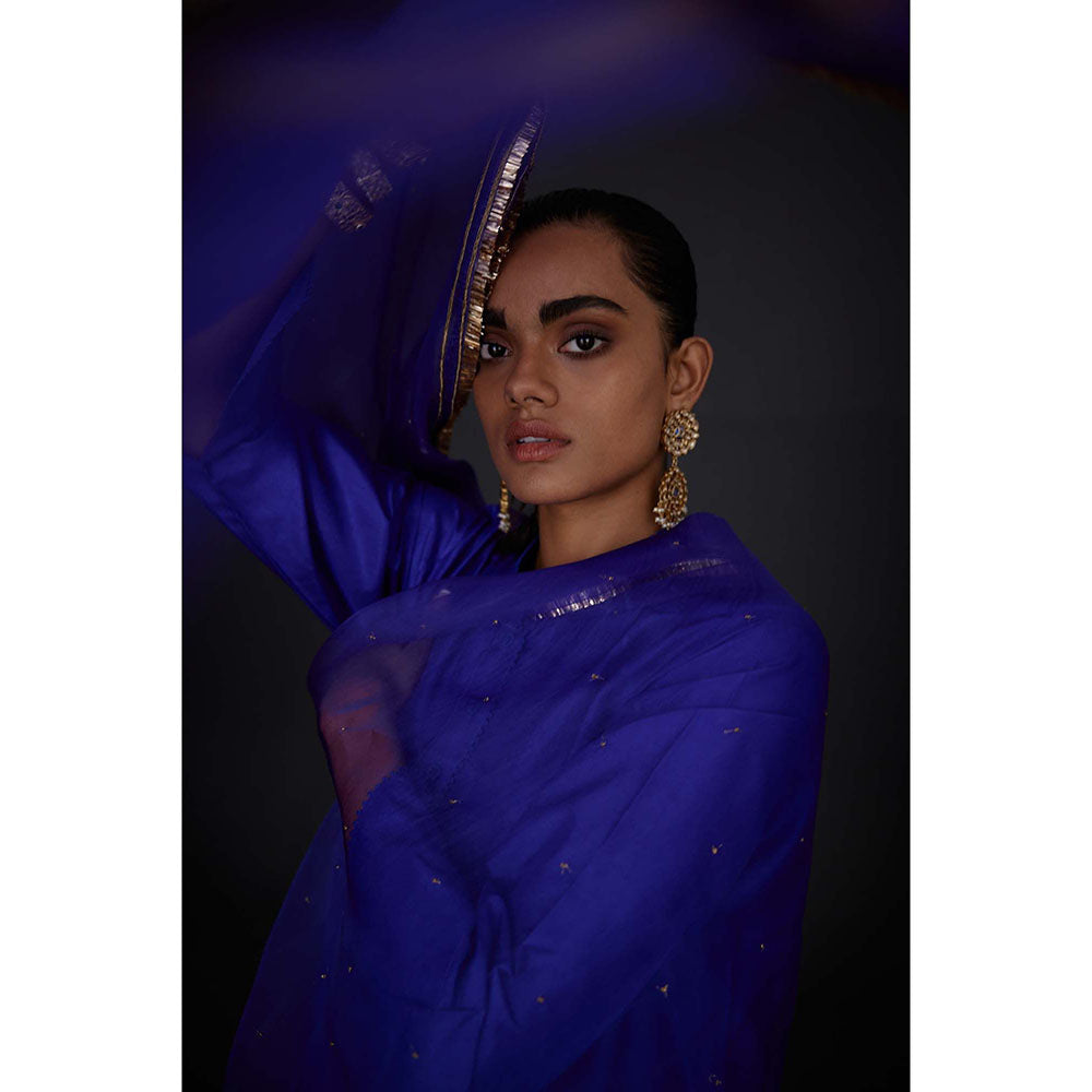 BRIH Persian Blue Embroidered Dupatta