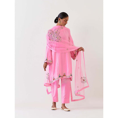 BRIH Pink Embroidered Dupatta