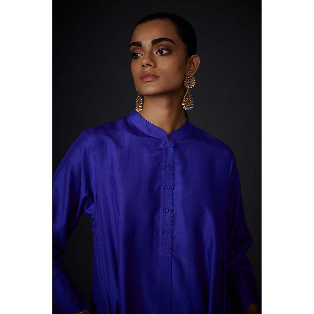 BRIH Persian Blue Embroidered Kurta with Pant (Set of 2)