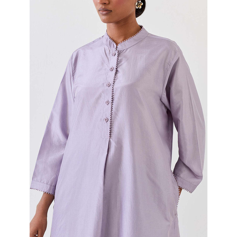 BRIH Purple Embroidered Kurta with Pant (Set of 2)