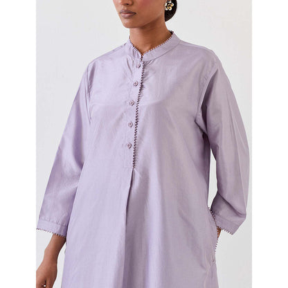 BRIH Purple Embroidered Kurta with Pant (Set of 2)