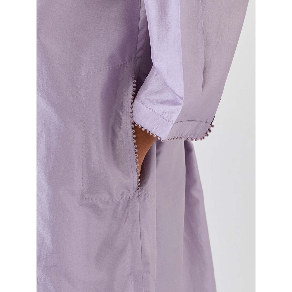 BRIH Purple Embroidered Kurta with Pant (Set of 2)