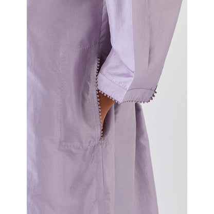 BRIH Purple Embroidered Kurta with Pant (Set of 2)