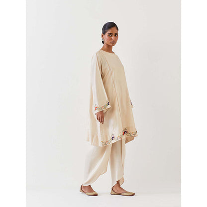 BRIH Off White Embroidered Kurta with Dhoti (Set of 2)