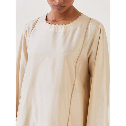 BRIH Off White Embroidered Kurta with Dhoti (Set of 2)