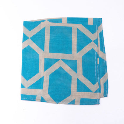 Bubber Blu Hex Pocket Square