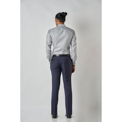 Bubber Blu Byron Steel Grey Chinese Collar Shirt