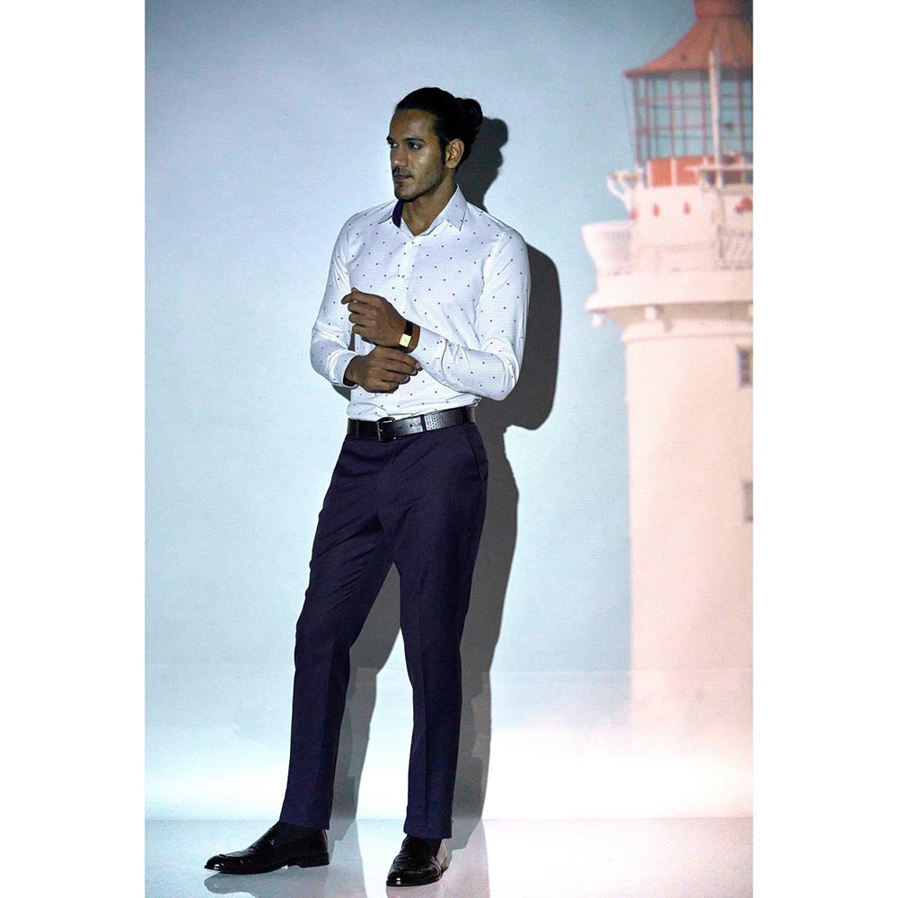 Bubber Blu Jonas Off White Bower Printed Shirt