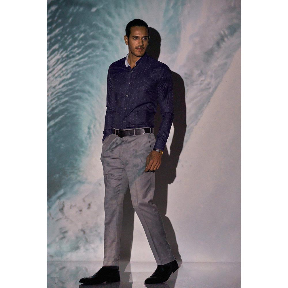 Bubber Blu Dunkirk Navy Calico Printed Shirt