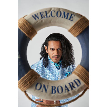 Bubber Blu Bastian Sky Compass Rose Light Blue Kurta