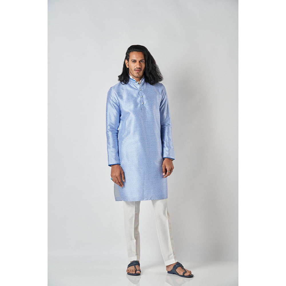 Bubber Blu Brenton White Cardinal Light Blue Kurta