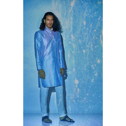 Bubber Blu Brenton White Cardinal Light Blue Kurta