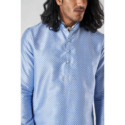 Bubber Blu Brenton White Cardinal Light Blue Kurta