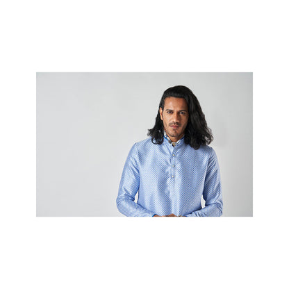 Bubber Blu Brenton White Cardinal Light Blue Kurta