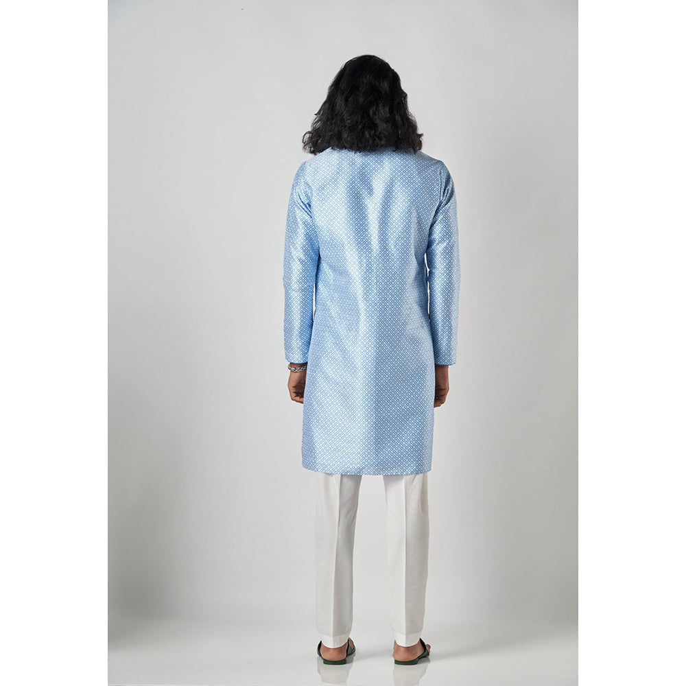 Bubber Blu Adrian White Caspian Light Blue Kurta