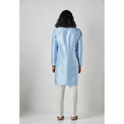Bubber Blu Adrian White Caspian Light Blue Kurta