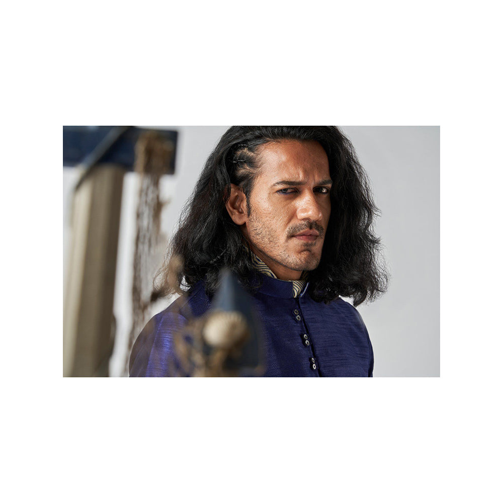 Bubber Blu Davey Indigo Helm Navy Blue Kurta