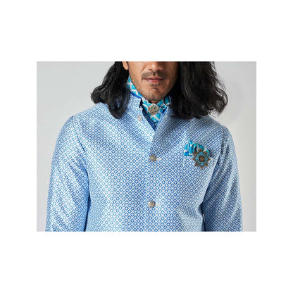 Bubber Blu Bastian Sky Compass Rose Kurta