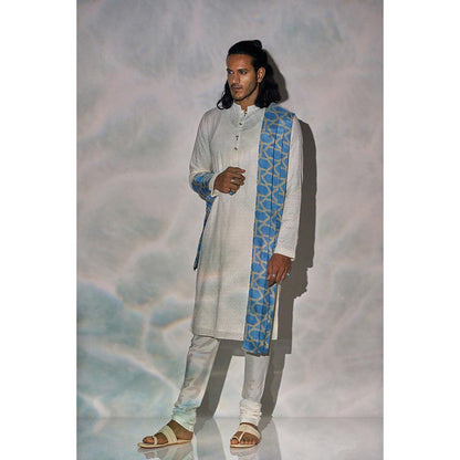 Bubber Blu Bradford Off White Woven Kurta