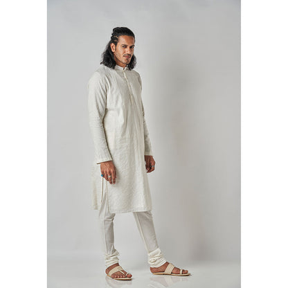 Bubber Blu Bradford Off White Woven Kurta