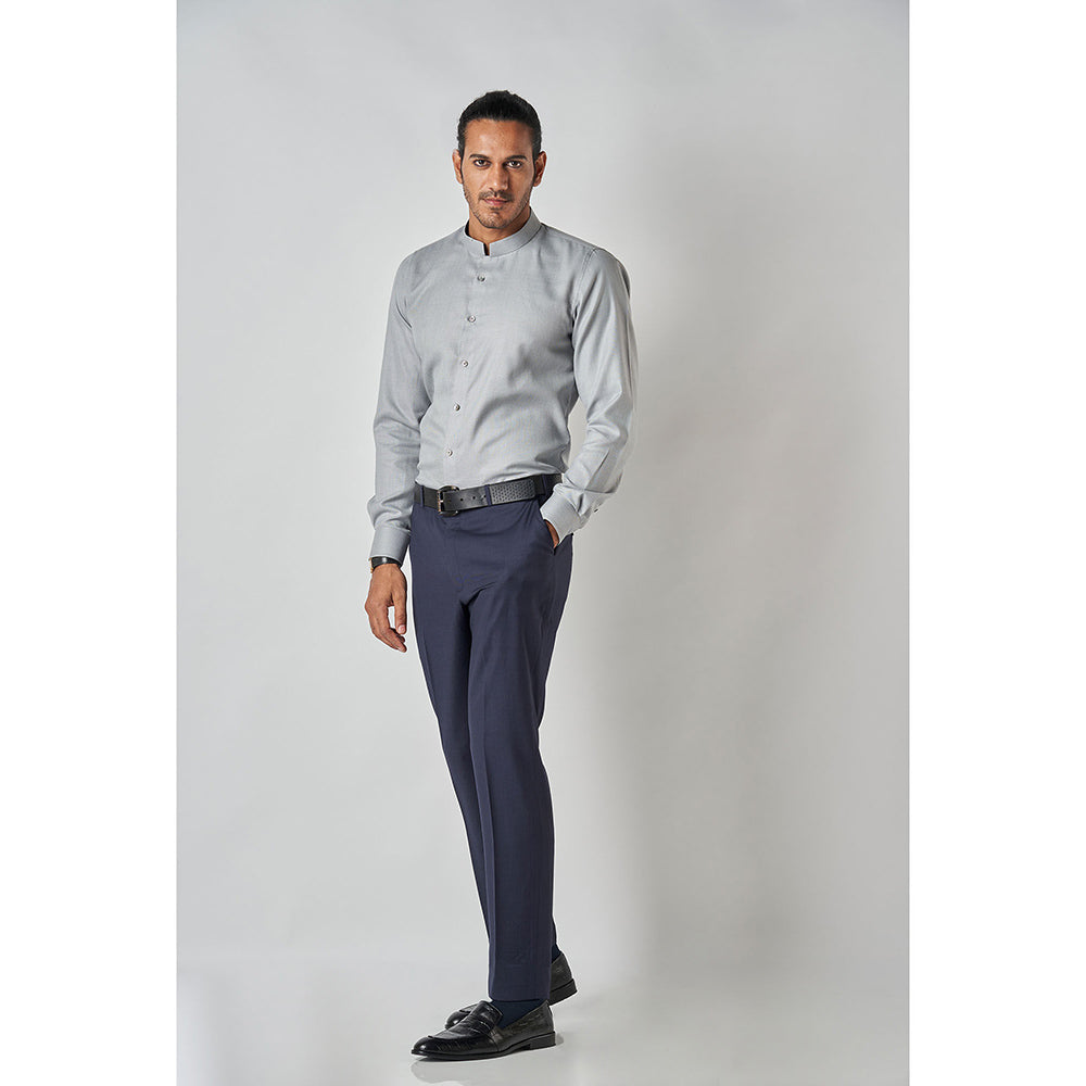 Bubber Blu Byron Steel Grey Chinese Collar Shirt