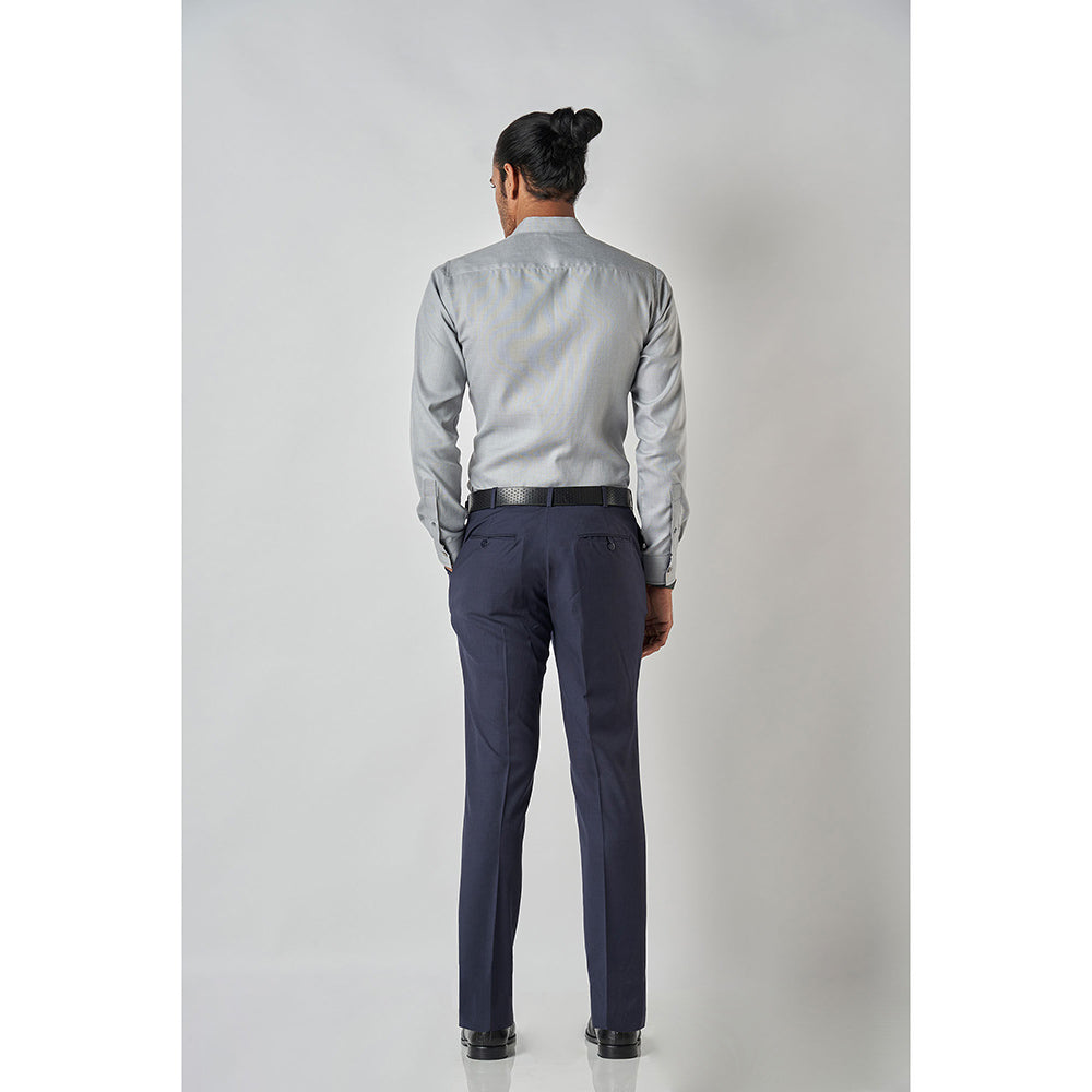 Bubber Blu Byron Steel Grey Chinese Collar Shirt