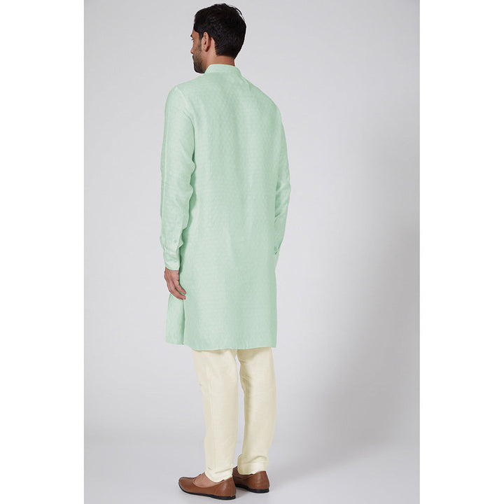 Bubber Couture Green Amay Jacquard Kurta (Set of 2)