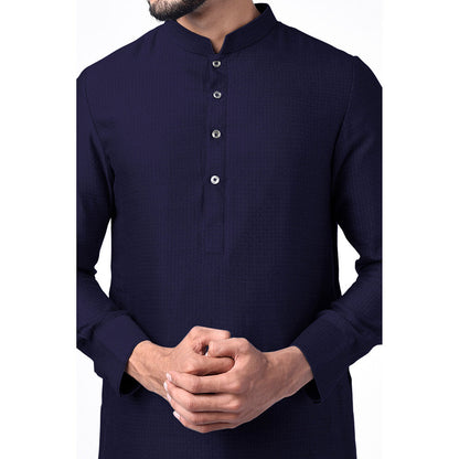 Bubber Couture Purple Ved Jacquard Kurta (Set of 2)