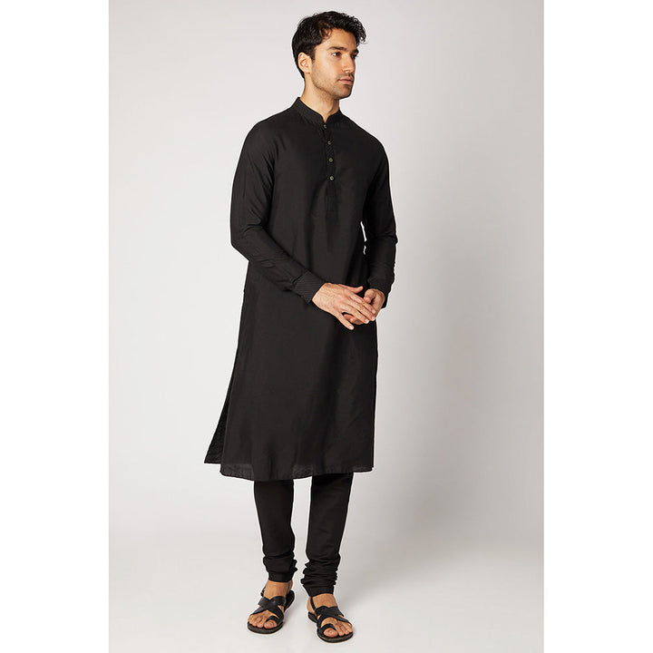 Bubber Couture Black Akshat Kurta (Set of 2)