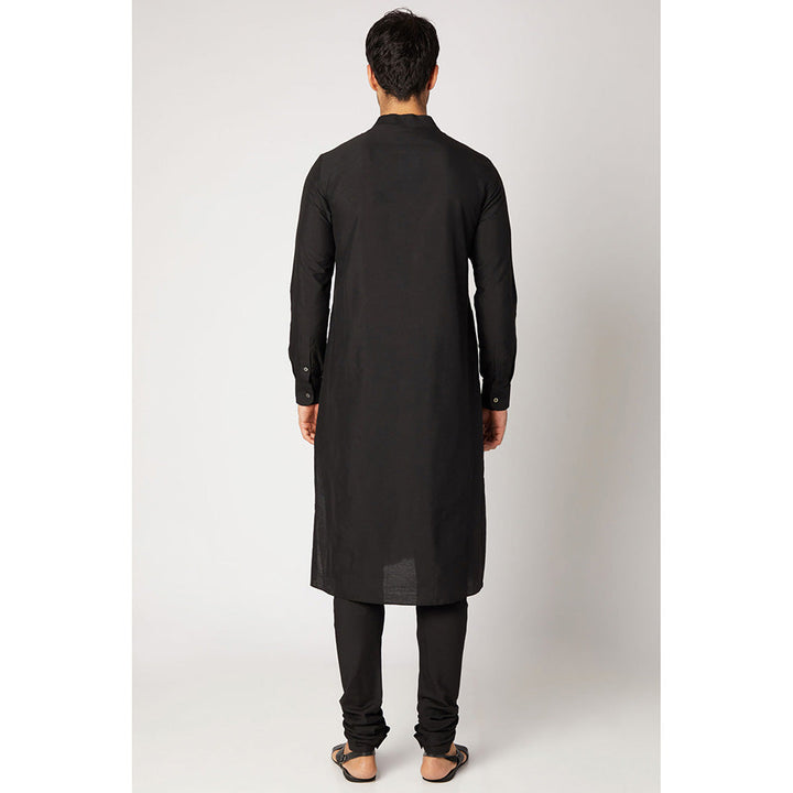 Bubber Couture Black Akshat Kurta (Set of 2)