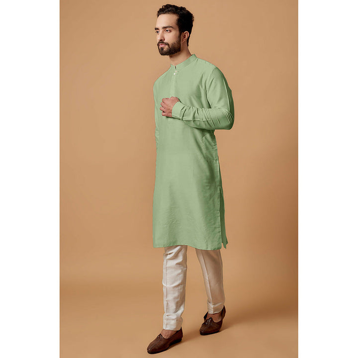 Bubber Couture Green Ekraj Shirt Kurta (Set of 2)