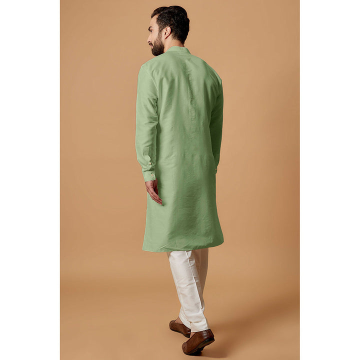 Bubber Couture Green Ekraj Shirt Kurta (Set of 2)