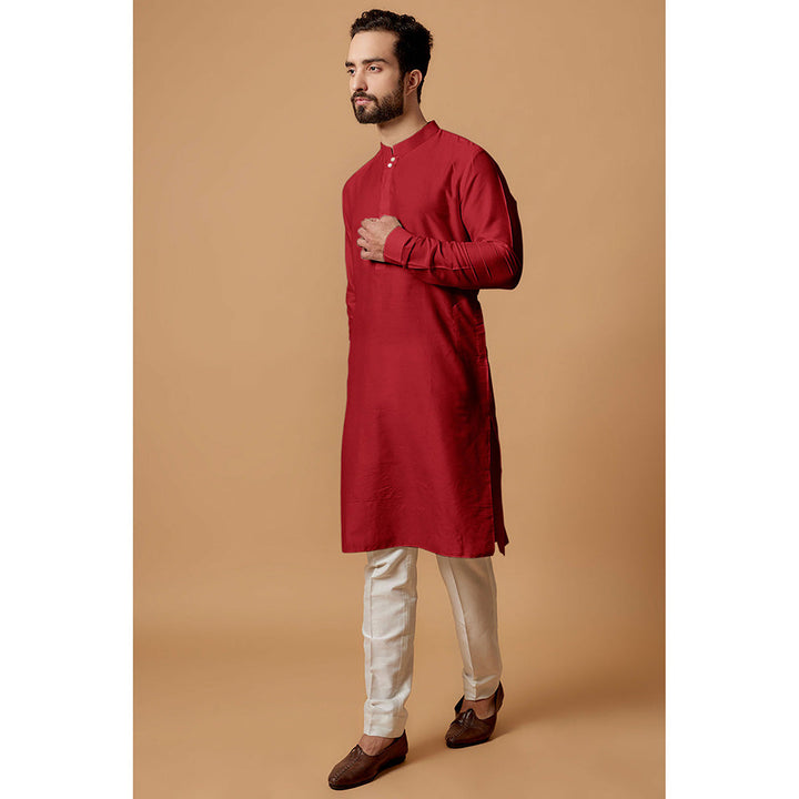 Bubber Couture Red Rudra Shirt Kurta (Set of 2)